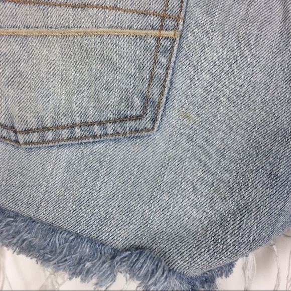 AMERICAN EAGLE Jean Shorts Cut Offs Distressed Denim 100% Cotton Festival Size 4 - Picture 10 of 12
